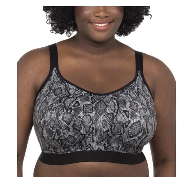 GODDESS Soft cup sports bra wireless black snake gd6912 Size 44J - Picture 1 of 6